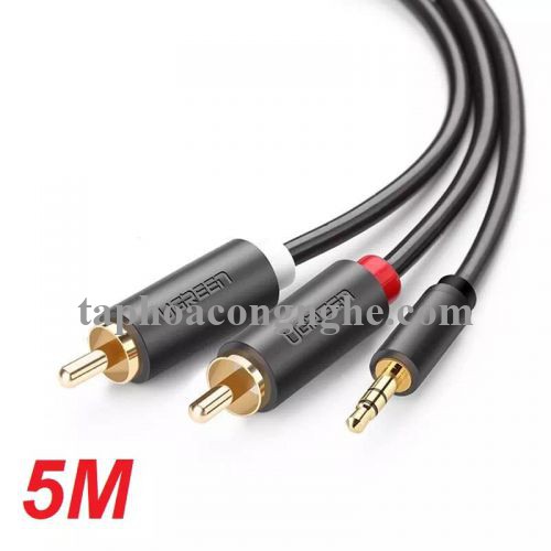 Ugreen 10513 5M màu Đen Cáp âm thanh 2 đầu Bông sen sang 3.5mm dương AV116 30010513